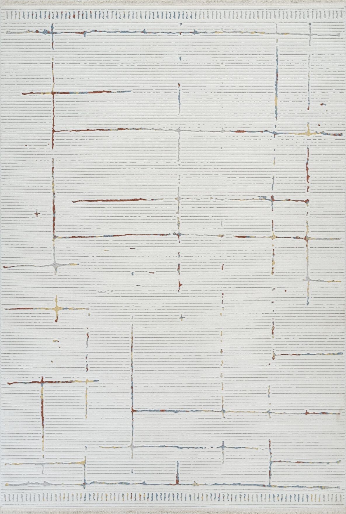 Origami 6942 Beyaz Multi - Polyester Dokuma Halı | Modern Salon Halısı